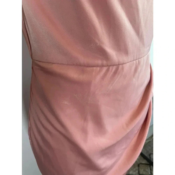 Showpo Dazzling Lights Cowl Drape MIDI Dress Pink Peach Satin Size 6‎ US 0209 - Picture 5 of 16